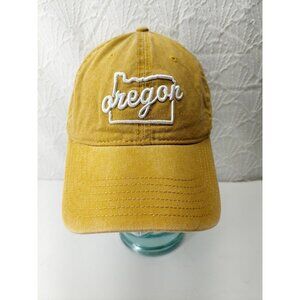 State of Oregon Yellow with white Embroidered Logo Souvenier Hook n Loop Hat